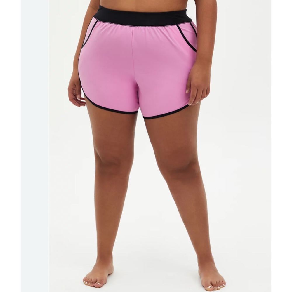 🆕 Active Board Swim Shorts with Brief 0 L 12 NWT Torrid New Pink Lavender Black